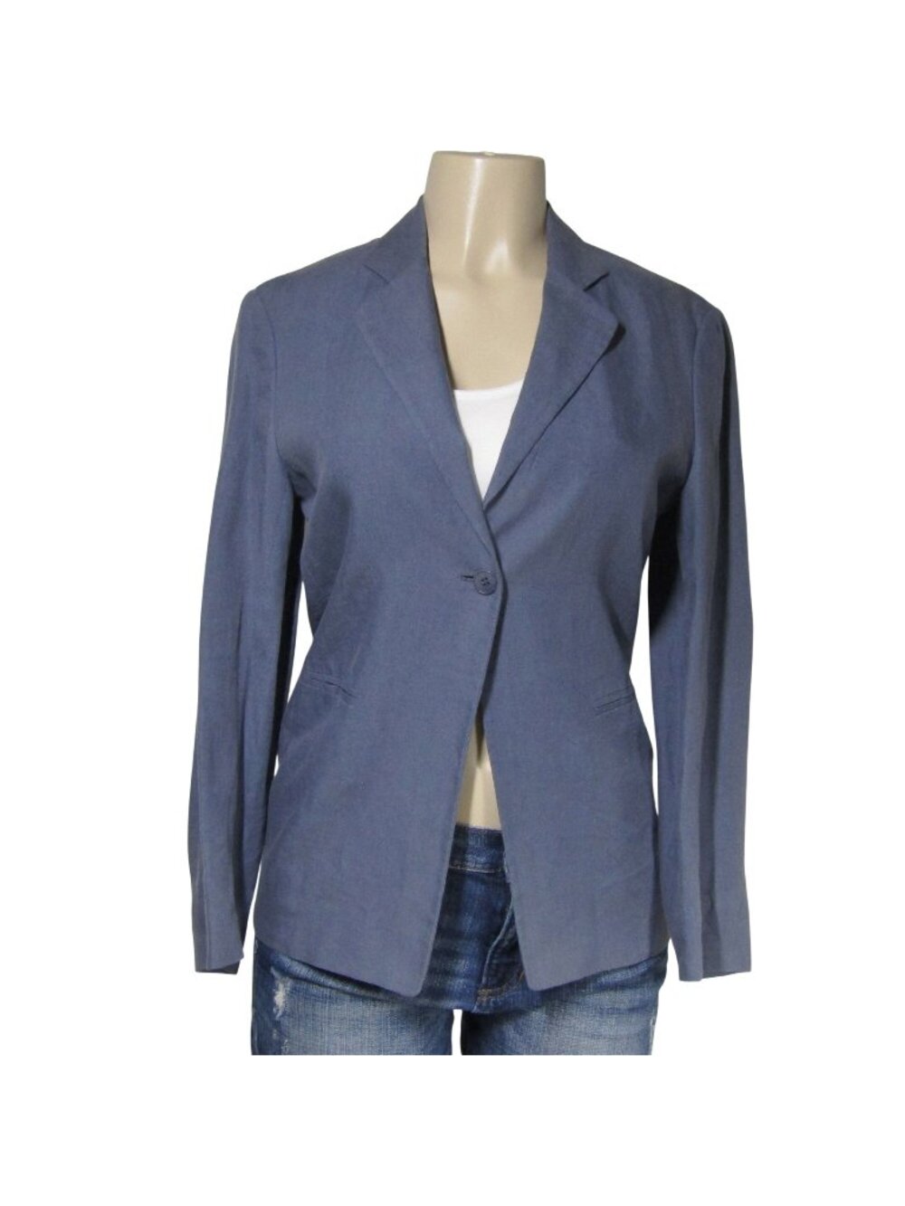 GIORGIO ARMANI Le Collezioni 100% LINEN Blue Blazer Jacket Quiet Luxury Italy 2